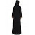 Embroidered front open abaya- Black Embroidered front open abaya- Black