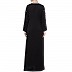 Front open Nida abaya with embroidery work- Black Front open Nida abaya with embroidery work- Black