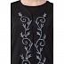 Front open Nida abaya with embroidery work- Black Front open Nida abaya with embroidery work- Black