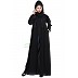 Embroidered front-open Black abaya Embroidered front-open Black abaya
