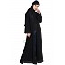 Front open abaya with embroidery work- Black Front open abaya with embroidery work- Black