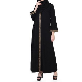 Front open abaya- Front open abaya in arabian fit at www.shiddat.com