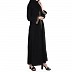 Front open abaya in Arabian fit- Black-Beige