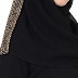 Front open abaya in Arabian fit- Black-Beige