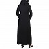 Front open abaya in Arabian fit- Black-Black