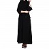 Front open abaya in Arabian fit- Black-Black