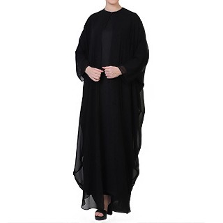 Georgette Cape with Nida abaya- Black