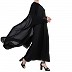 Georgette Cape with Nida abaya- Black Georgette Cape with Nida abaya- Black