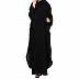 Georgette Cape with Nida abaya- Black Georgette Cape with Nida abaya- Black