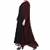 Georgette Cape with Nida abaya- Black-Wine Georgette Cape with Nida abaya- Black-Wine