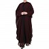 Georgette Cape with Nida abaya- Black-Wine Georgette Cape with Nida abaya- Black-Wine