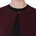 Georgette Cape with Nida abaya- Black-Wine Georgette Cape with Nida abaya- Black-Wine