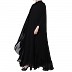 Georgette kaftan with an Inner abaya- Black
