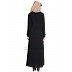 Front open abaya with frills on panels and sleeves- Black Front open abaya with frills on panels and sleeves- Black