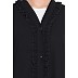 Front open abaya with frills on panels and sleeves- Black Front open abaya with frills on panels and sleeves- Black