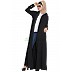 Long Cardigan Abaya- Black Long Cardigan Abaya- Black
