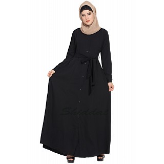 Long Cardigan Abaya- Black