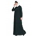 Front open casual abaya- Green Front open casual abaya- Green