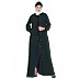 Front open casual abaya- Green Front open casual abaya- Green