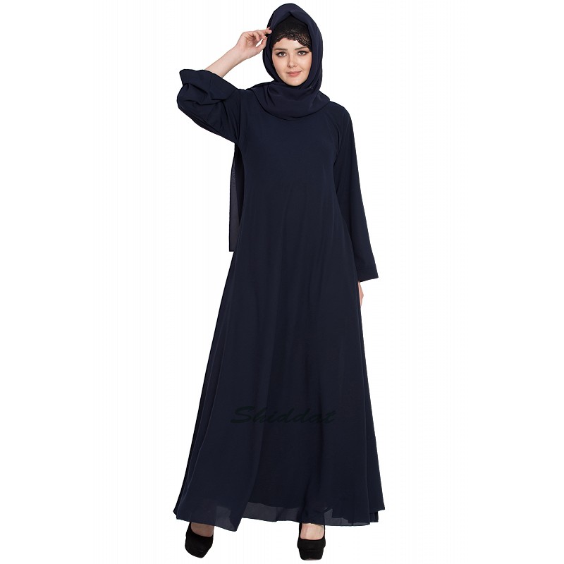 Umbrella abaya online- Buy Navy Blue color umbrella abaya at shiddat.com