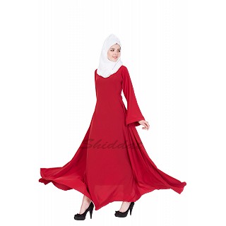 Umbrella cut abaya- Red