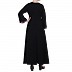 Embroidered umbrella dress abaya- Black