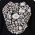 Embroidered umbrella dress abaya- Black-White Embroidered umbrella dress abaya- Black-White