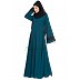 Umbrella abaya with lacework on sleeves- Teal