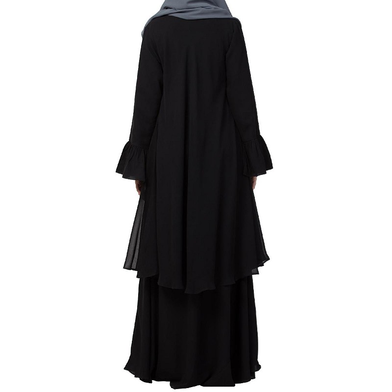 black bell sleeve abaya