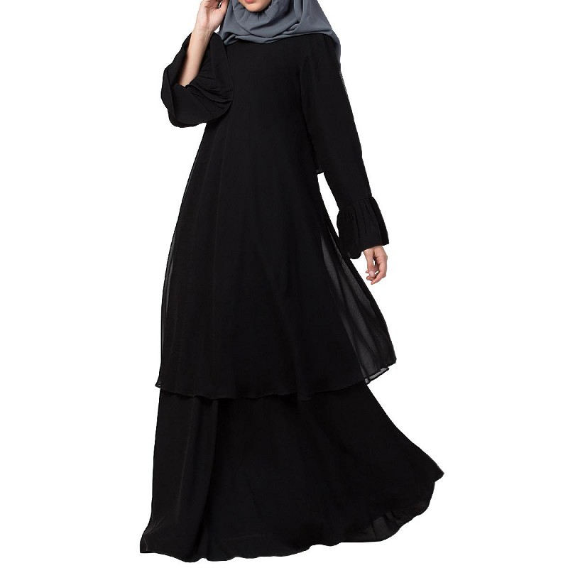 black bell sleeve abaya