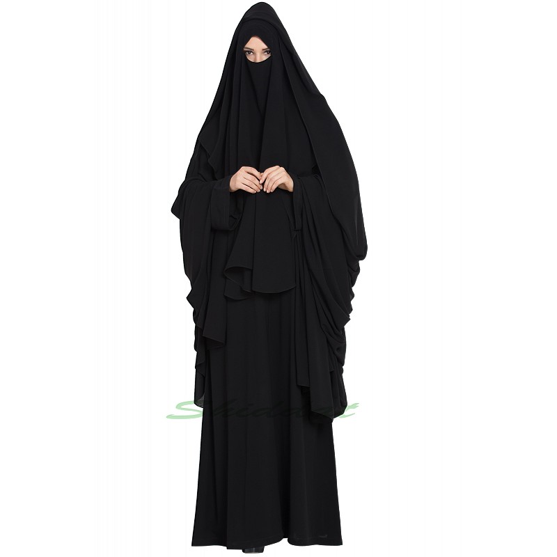 Burqa Buy Black color Burqa with 3 layers Niqab at