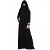 Embroidered Black Burqa with triple layered Naqaab and Nose Piece Embroidered Black Burqa with triple layered Naqaab and Nose Piece