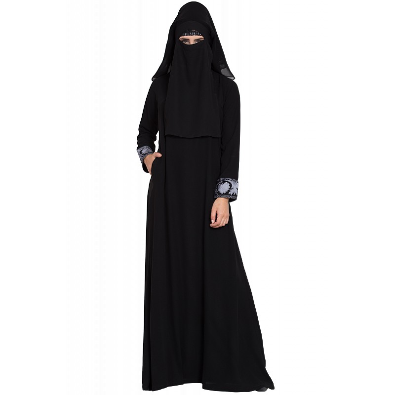 Burqa- Buy burqa with naqaab and nosepiece at www.shiddat.com