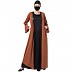 Cardigan and inner abaya combo- Rust-Black Cardigan and inner abaya combo- Rust-Black