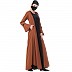 Cardigan and inner abaya combo- Rust-Black Cardigan and inner abaya combo- Rust-Black