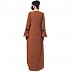 Cardigan and inner abaya combo- Rust-Black Cardigan and inner abaya combo- Rust-Black