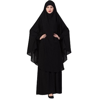 Islamic Burqa-Khimar combo- Black