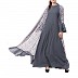 Designer Cardigan with an Inner abaya- Grey-Multi Designer Cardigan with an Inner abaya- Grey-Multi
