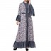 Designer Cardigan with an Inner abaya- Grey-Multi Designer Cardigan with an Inner abaya- Grey-Multi