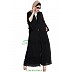 Long Cardigan Abaya with Frills and Bell Sleeves Long Cardigan Abaya with Frills and Bell Sleeves