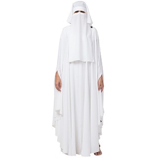 Irani kaftan and Naqaab combo- White