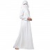White A-line abaya and Naqaab combo White A-line abaya and Naqaab combo