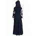 Dress abaya with Floral print- Navy Blue Dress abaya with Floral print- Navy Blue