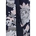 Dress abaya with Floral print- Navy Blue Dress abaya with Floral print- Navy Blue