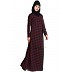 Checkered dress abaya- Maroon-Black  Checkered dress abaya- Maroon-Black
