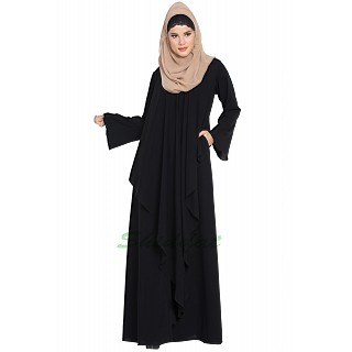 Falling Shrug abaya- Black