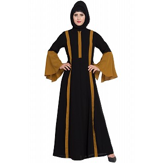 Designer abaya in Dual Color- Golden-Black