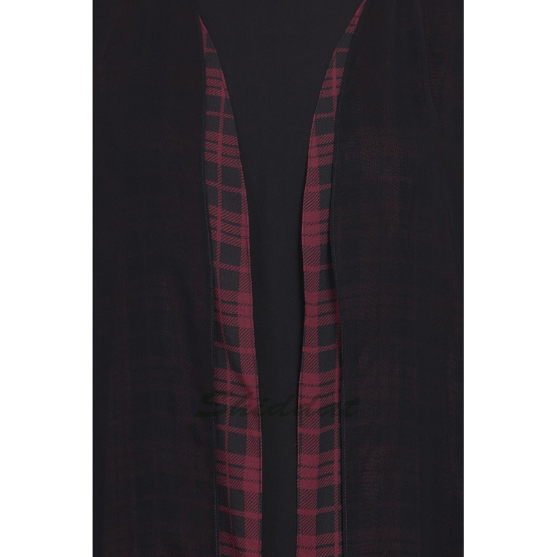 Trendy double layer embellished Party Abaya Maroon