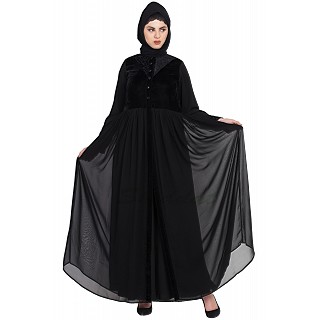 Designer Bridal abaya- Black