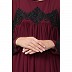 Loose fit abaya with pearl lace work- Maroon Loose fit abaya with pearl lace work- Maroon